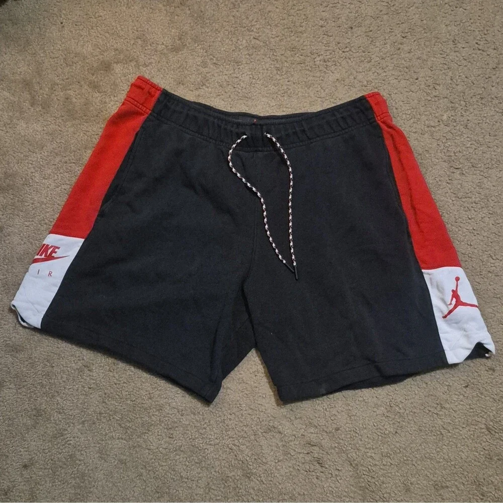 Air Jordan Legacy 1 Shorts Red Black White Mens Size XL Sweat